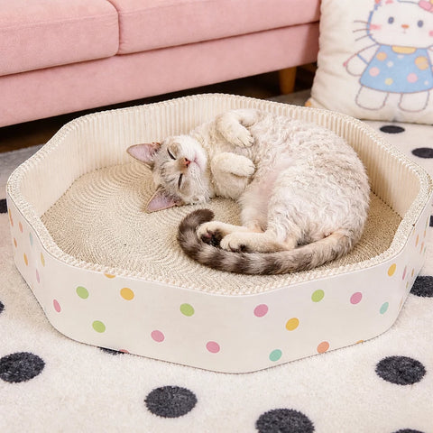 Petal-Style Corrugated Cardboard Cat Scratcher Bed