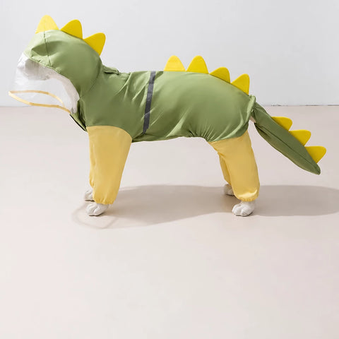 Full-Coverage Four-Leg Dog Raincoat for Medium & Large Dogs