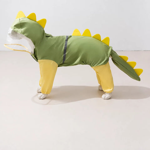 Full-Coverage Four-Leg Dog Raincoat for Medium & Large Dogs