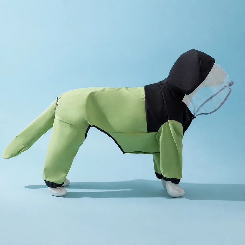 Full-Coverage Four-Leg Dog Raincoat for Medium & Large Dogs