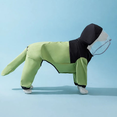 Full-Coverage Four-Leg Dog Raincoat for Medium & Large Dogs