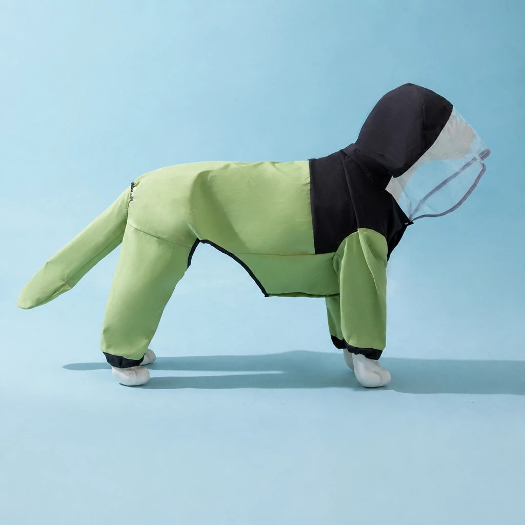 Full-Coverage Four-Leg Dog Raincoat for Medium & Large Dogs