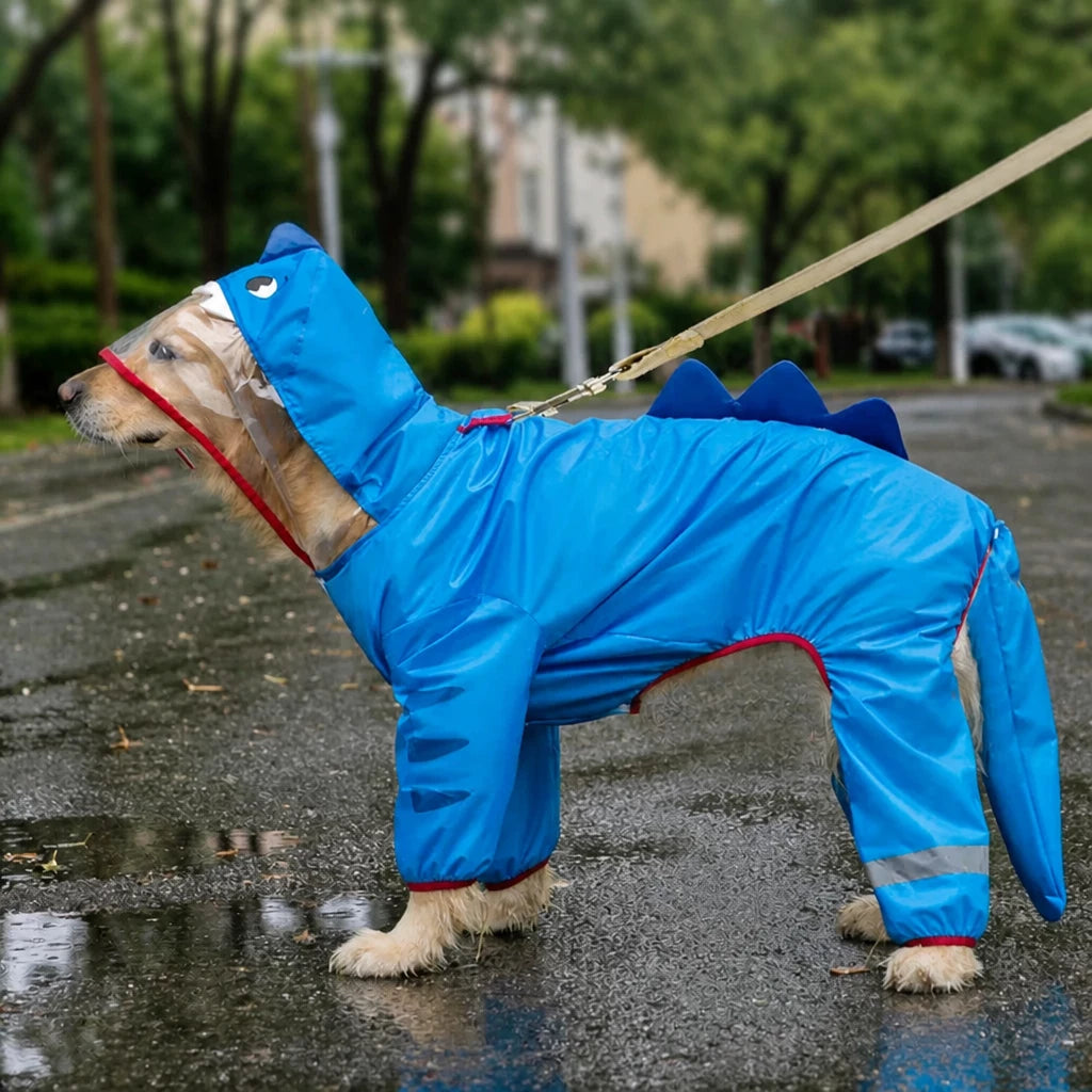 Full-Coverage Four-Leg Dog Raincoat for Medium & Large Dogs
