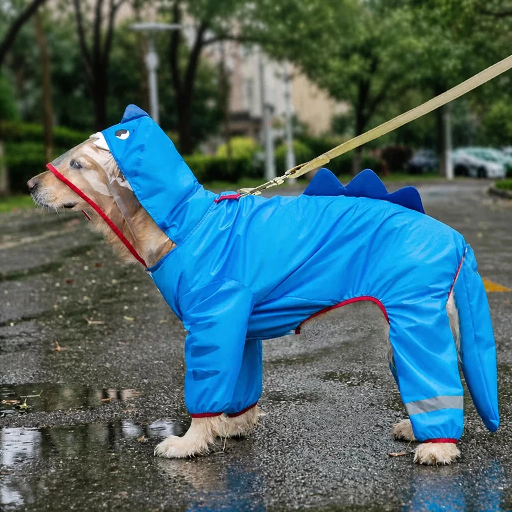 Full-Coverage Four-Leg Dog Raincoat for Medium & Large Dogs