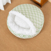 Enclosed Plush Pet Bed for Cats and Small Dogs