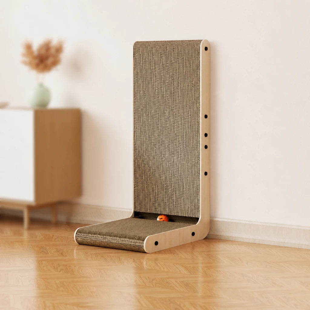L-Shaped Corrugated Cardboard Cat Scratcher