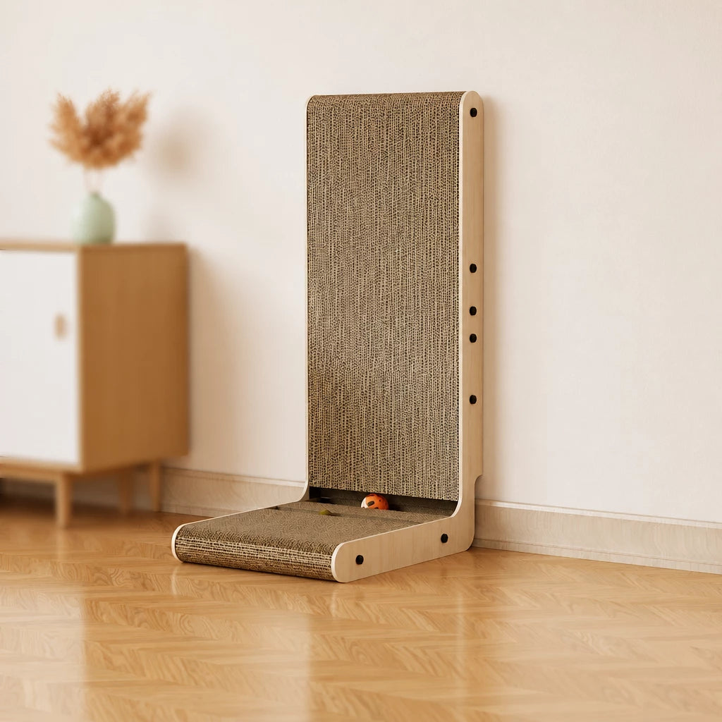 L-Shaped Corrugated Cardboard Cat Scratcher