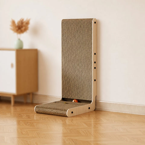 L-Shaped Corrugated Cardboard Cat Scratcher