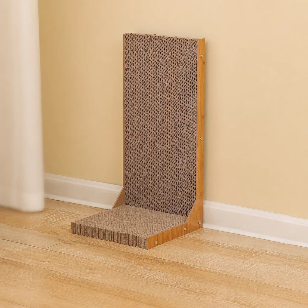 L-Shaped Corrugated Cardboard Cat Scratcher