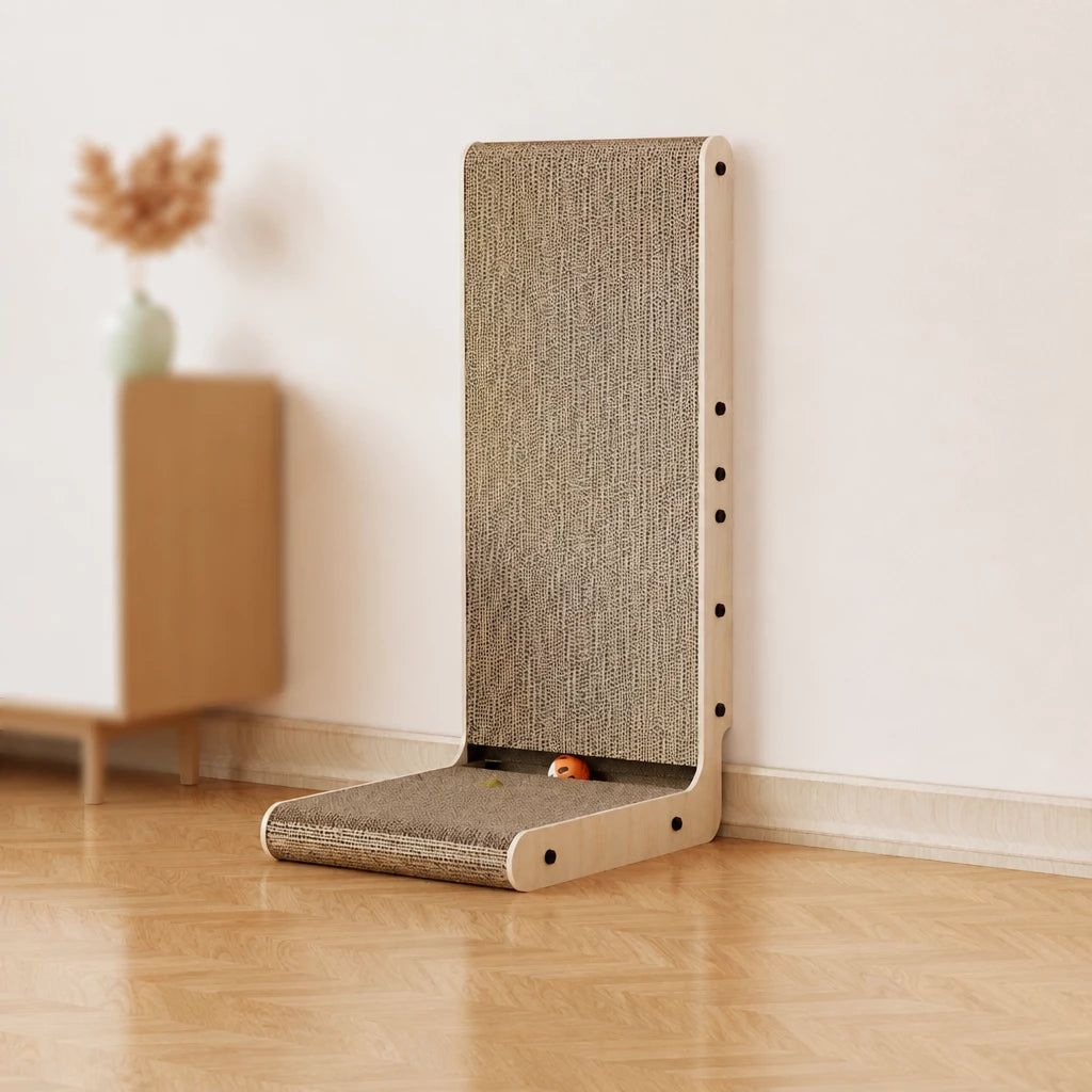L-Shaped Corrugated Cardboard Cat Scratcher