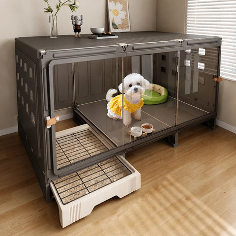 Small Dog Crate with Separate Resting and Toilet Area