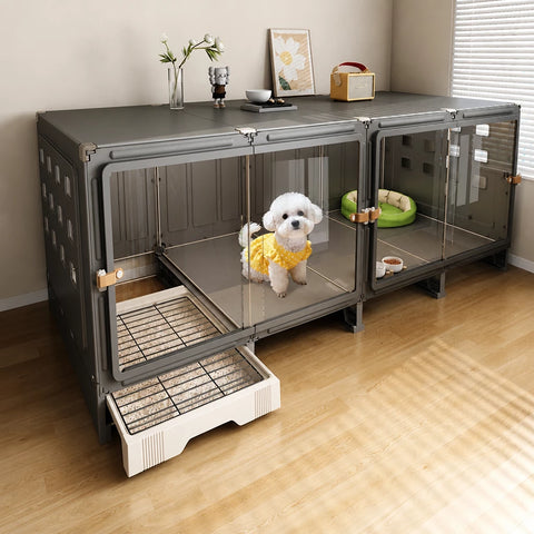Small Dog Crate with Separate Resting and Toilet Area