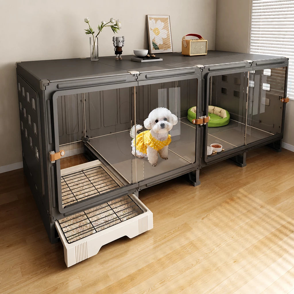Small Dog Crate with Separate Resting and Toilet Area