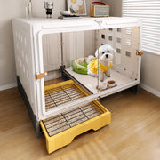 Small Dog Crate with Separate Resting and Toilet Area