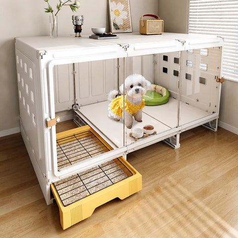 Small Dog Crate with Separate Resting and Toilet Area