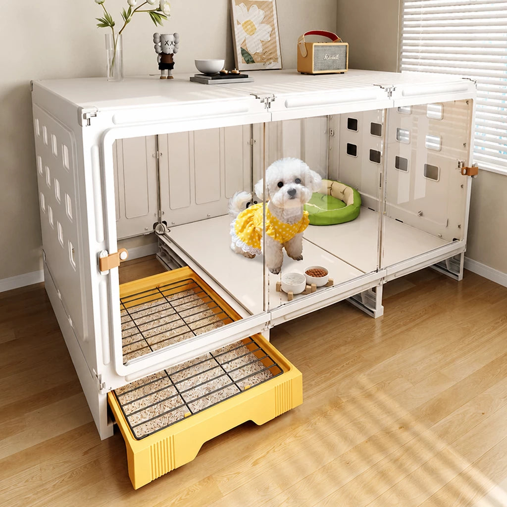 Small Dog Crate with Separate Resting and Toilet Area