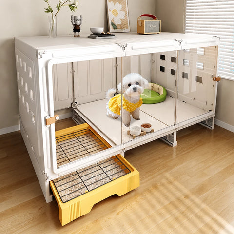 Small Dog Crate with Separate Resting and Toilet Area