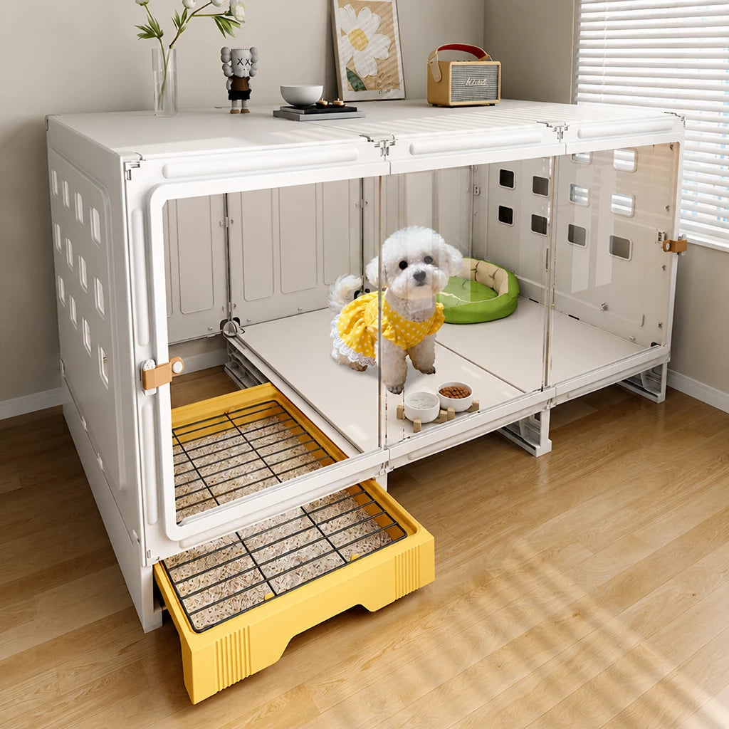 Small Dog Crate with Separate Resting and Toilet Area