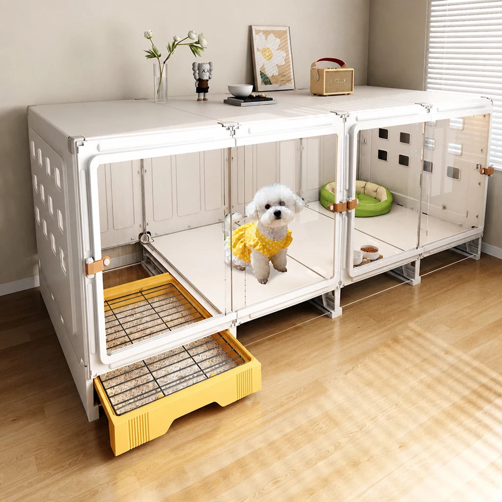 Small Dog Crate with Separate Resting and Toilet Area