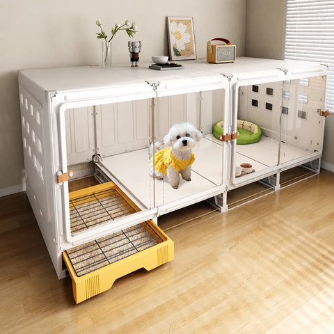 Small Dog Crate with Separate Resting and Toilet Area