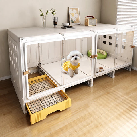 Small Dog Crate with Separate Resting and Toilet Area