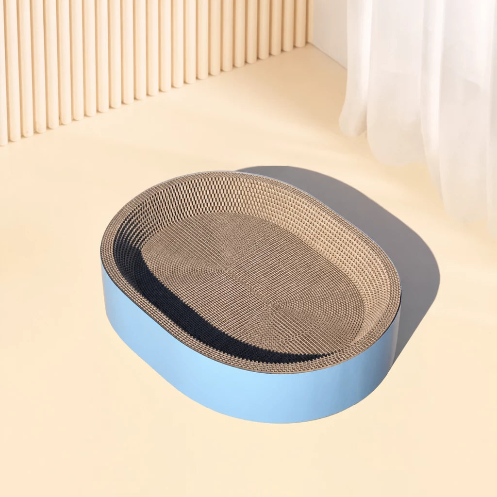 Oval Corrugated Cardboard Cat Scratcher Bed