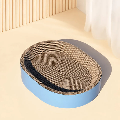 Oval Corrugated Cardboard Cat Scratcher Bed