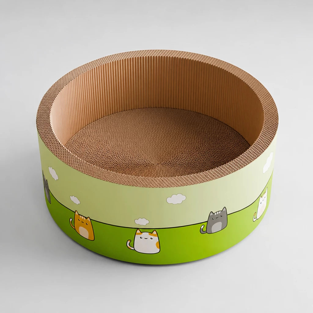 Oval Corrugated Cardboard Cat Scratcher Bed