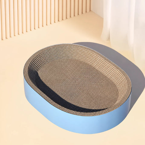 Oval Corrugated Cardboard Cat Scratcher Bed