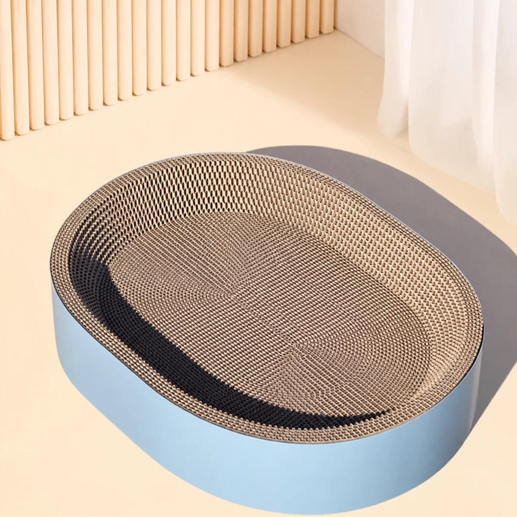 Oval Corrugated Cardboard Cat Scratcher Bed