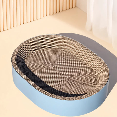 Oval Corrugated Cardboard Cat Scratcher Bed