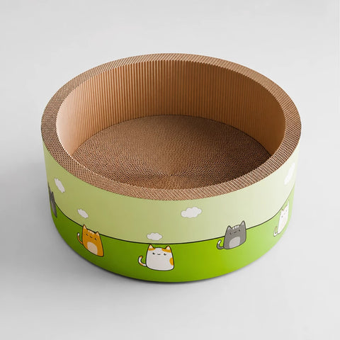 Oval Corrugated Cardboard Cat Scratcher Bed