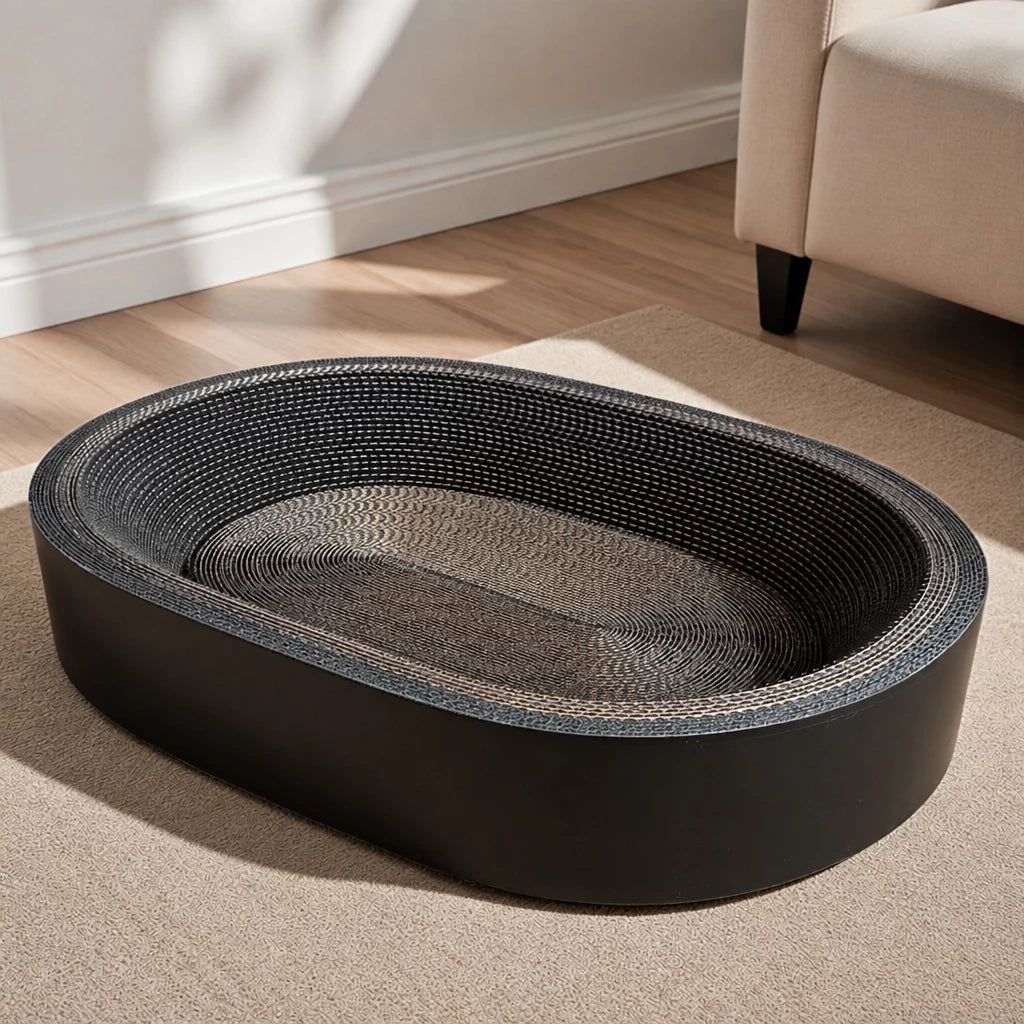 Oval Corrugated Cardboard Cat Scratcher Lounge for Cats