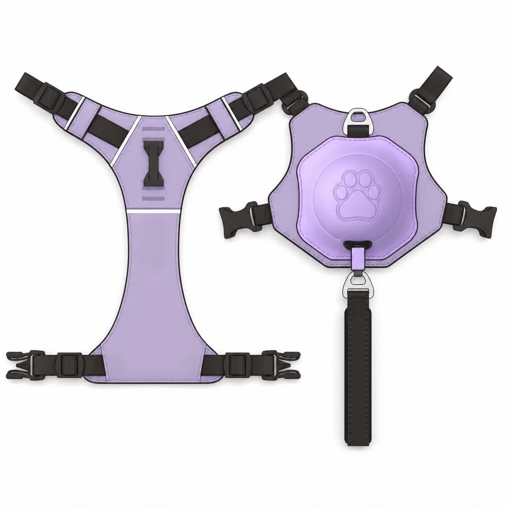 Nylon Dog Harness with Retractable Leash