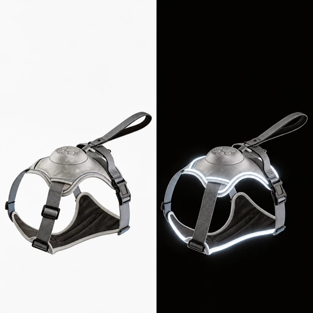 Nylon Dog Harness with Retractable Leash