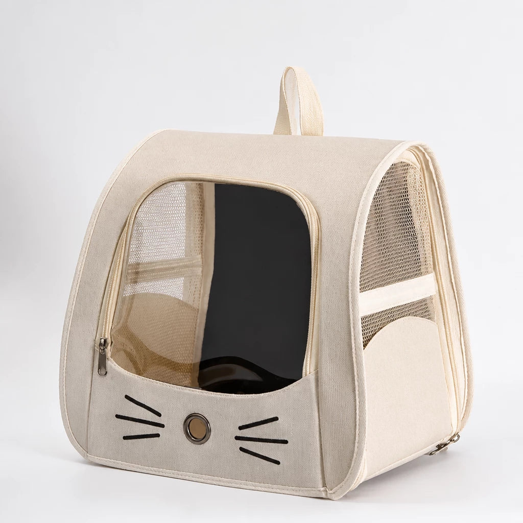 Breathable Cat Carrier Backpack with Panoramic Window for Travel