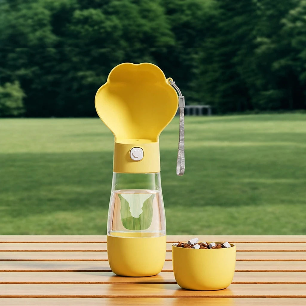 Portable Dog Water Bottle with Foldable Bowl