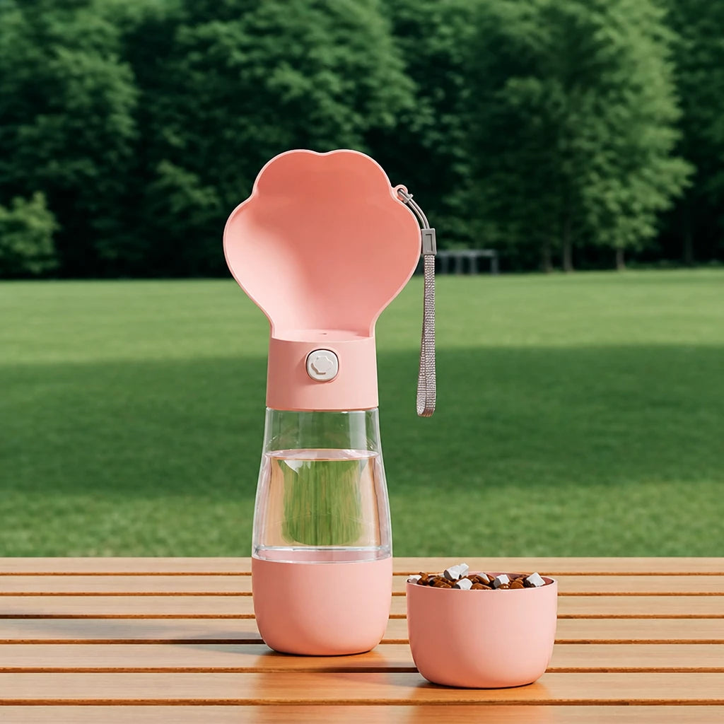 Portable Dog Water Bottle with Foldable Bowl