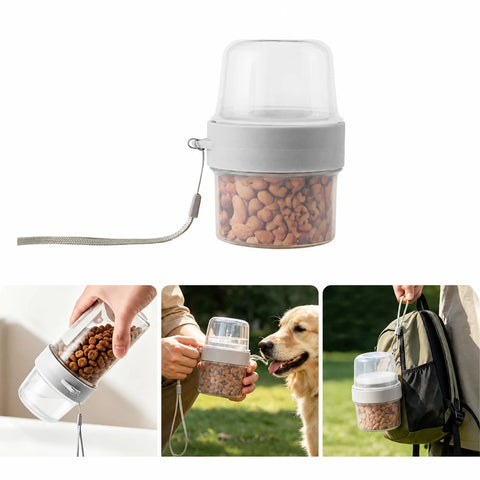 2-in-1 Portable Dog Water Bottle & Treat Container