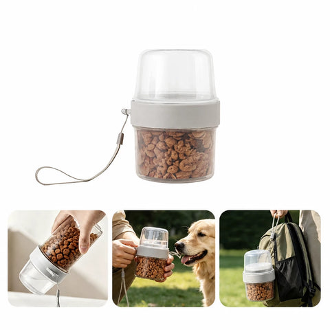 2-in-1 Portable Dog Water Bottle & Treat Container