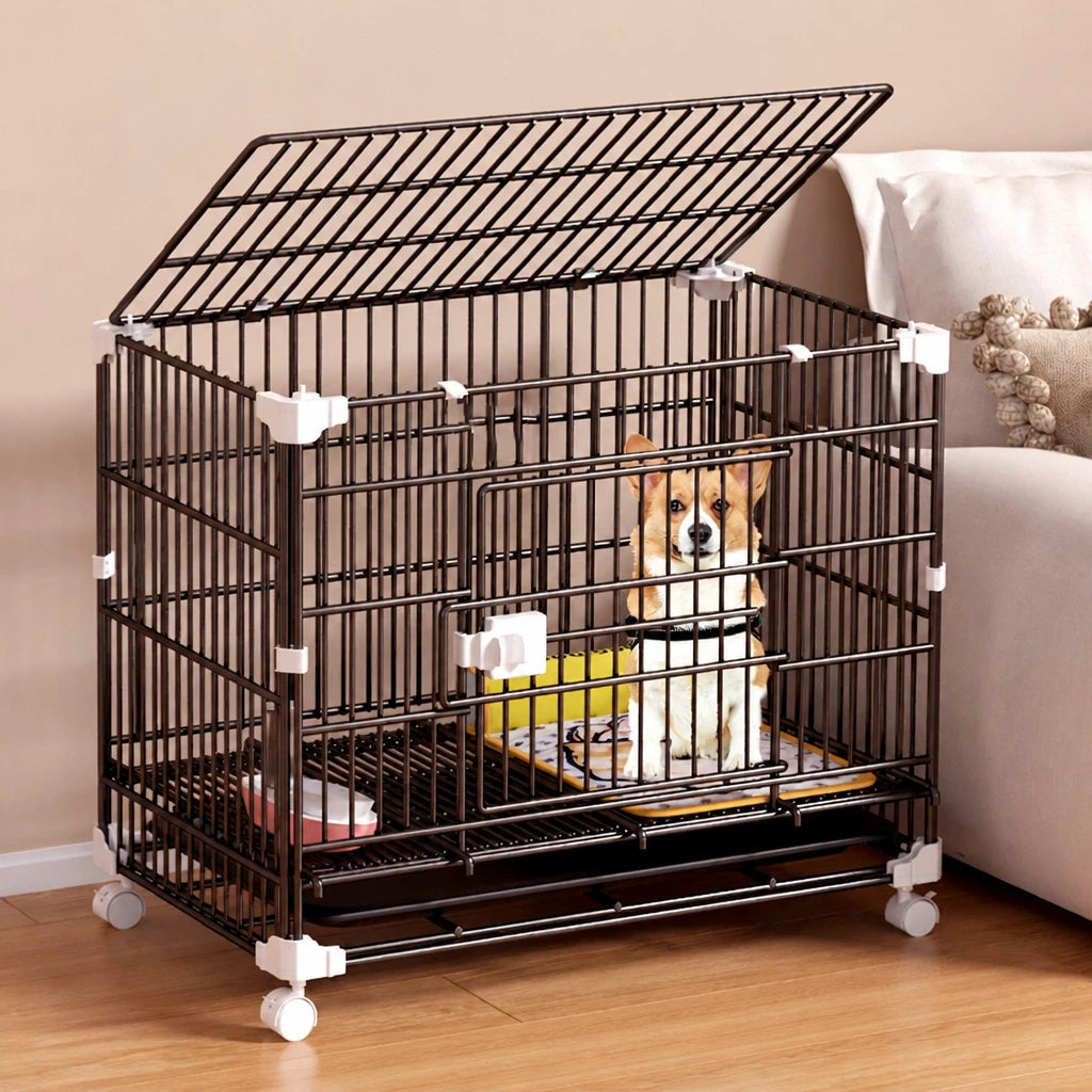 Stackable Resin Pet Crate with Integrated Tray