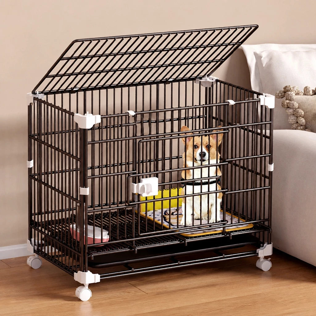 Stackable Resin Pet Crate with Integrated Tray
