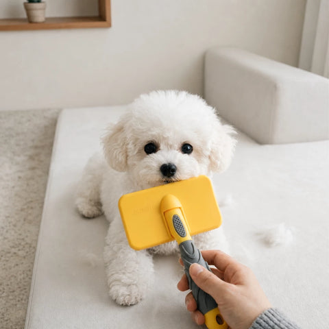 Dog & Cat Grooming Pin Brush for Loose Fur & Tangles