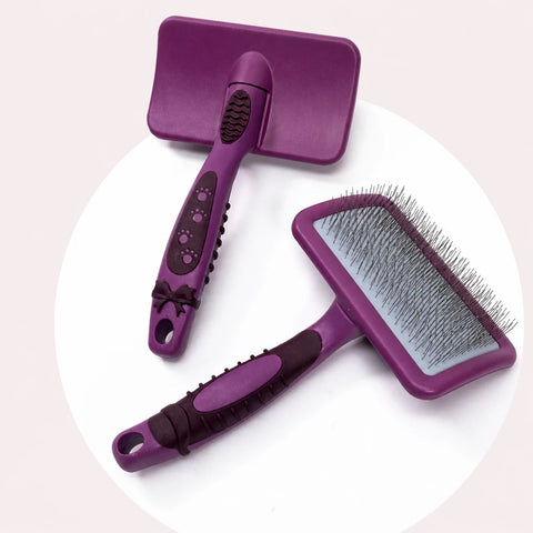Dog & Cat Grooming Pin Brush for Loose Fur & Tangles