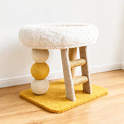 Two-Level Cat Tree with Oval Hideaway and Sisal Scratching Surface