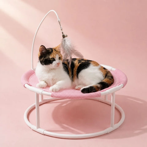 Round Elevated Hammock-Style Pet Bed | The Pet Edit