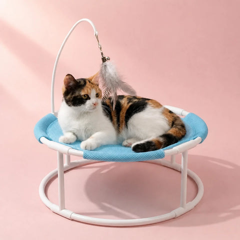 Round Elevated Hammock-Style Pet Bed | The Pet Edit