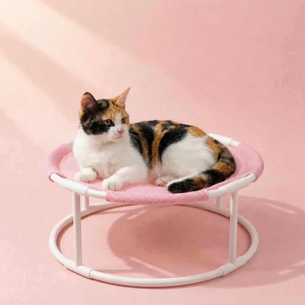 Round Elevated Hammock-Style Pet Bed | The Pet Edit