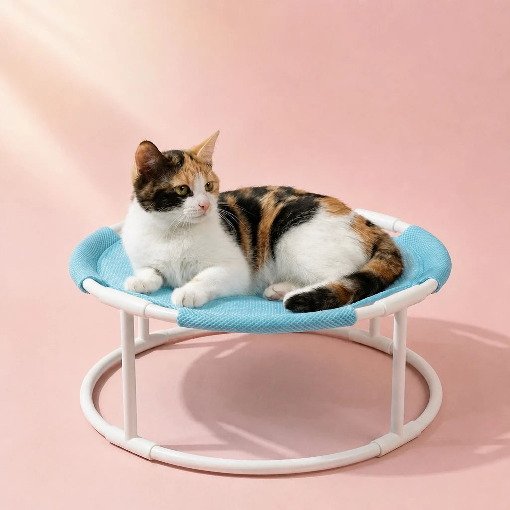 Round Elevated Hammock-Style Pet Bed | The Pet Edit