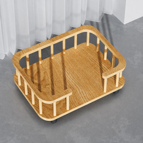 Elevated Solid Wood Pet Bed for Cats and Small Dogs
